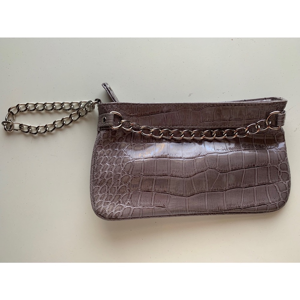 Faux Snake Skin Clutch